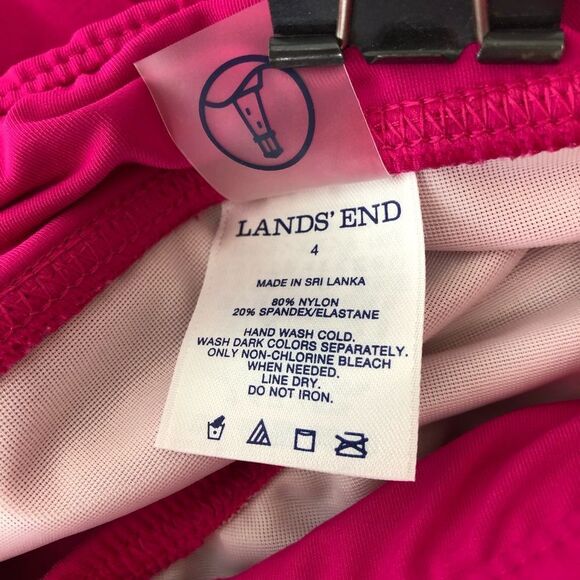 Lands End Size 4 Tankini‎ Swim Bottom Skirt Skirted Solid Pink - Picture 7 of 7